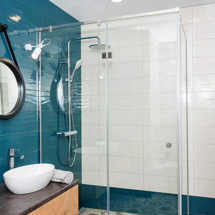  U channel for a glass partition - Modern bathroom interior