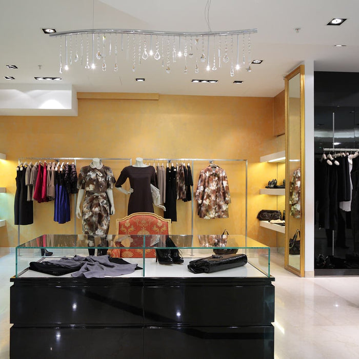 glass hardware - Section of female clothing in shop