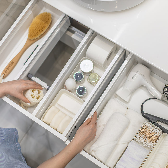 glass hardware - bathroom amenities and toiletries in drawer