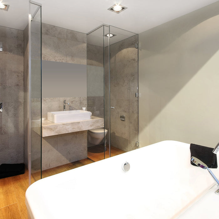 hower glass clamps - Interior shot of bathroom with glass doors