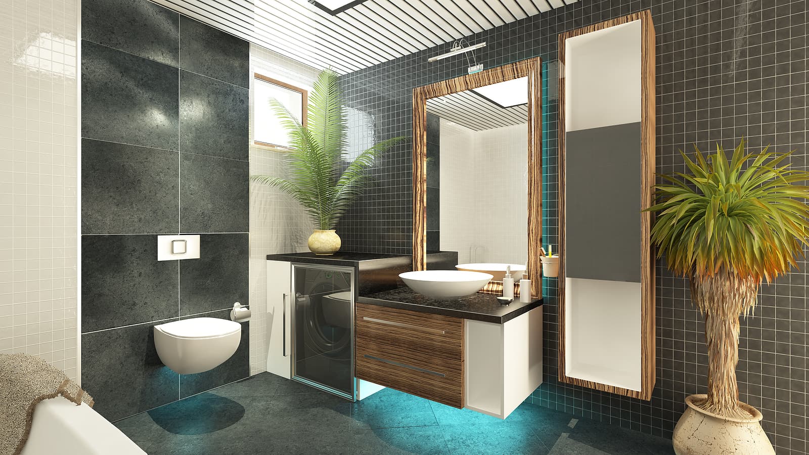 luxury shower door handles - bathroom place 3d interior design