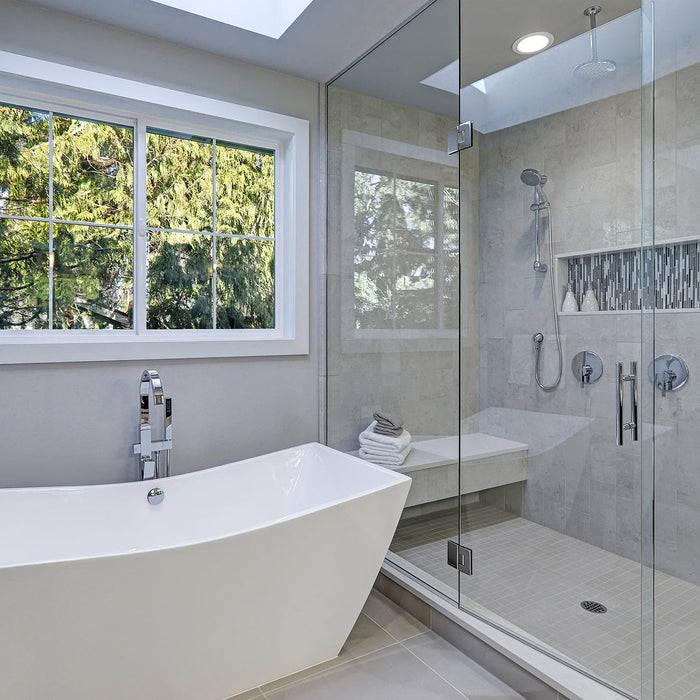 shower glass brackets - Glass walk-in shower