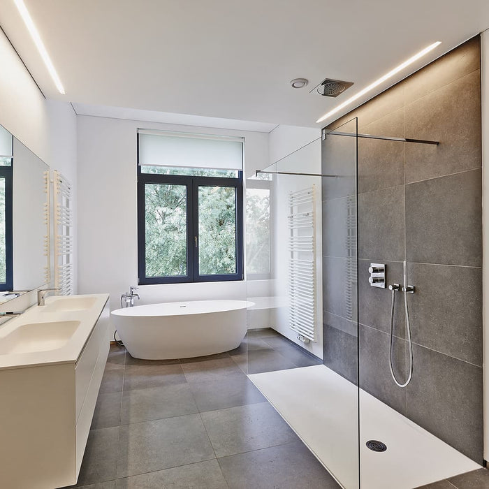 shower glass fittings - Bathtub in corian Faucet