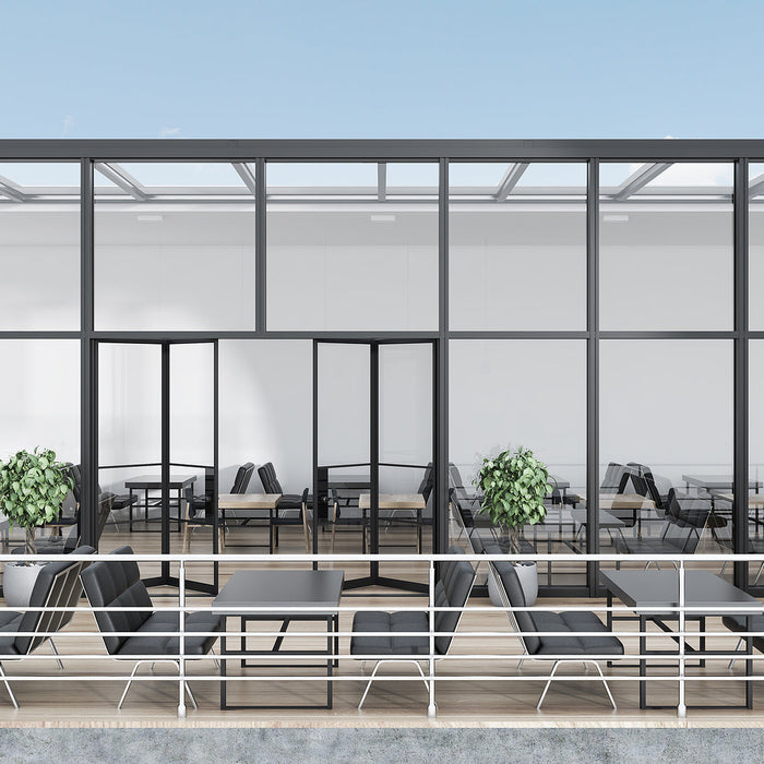 stainless steel glass clamps - Side-View-Of-A-Glass-Roof-Restaurant-With-A-Terrace