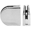 White Z-Series Round Type Flat Base Zinc Clamp for 3/8" Glass