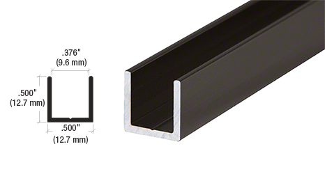 3.6 Metre Aluminium U Channel For 8 mm Glass Panels