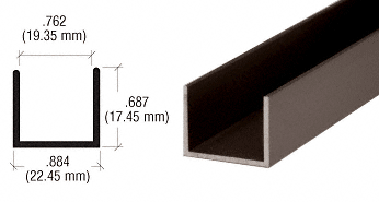 Aluminium U Channel For 19 mm Glass