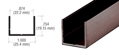 Single Aluminium Extrusion U Channel For 19 mm Glass