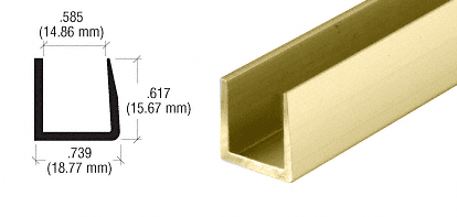 3.6 Metre Bevelled Aluminium U Channel For 12 mm Glass