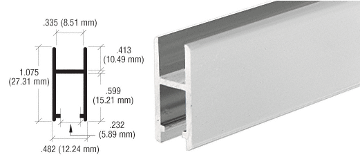 Aluminium H-Bar Extrusion for Showcases