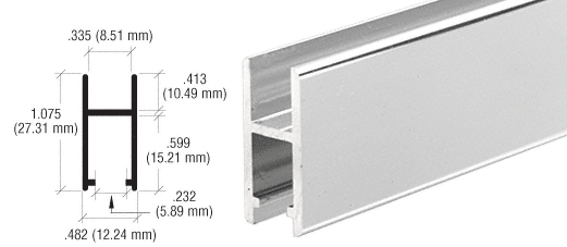 Aluminium H-Bar Extrusion for Showcases