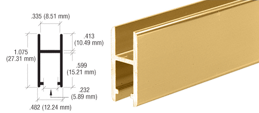 Aluminium H-Bar Extrusion for Showcases