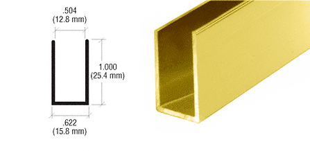 3.6 Metre 25.4 mm Deep Aluminium U Channel For 12 mm Glass