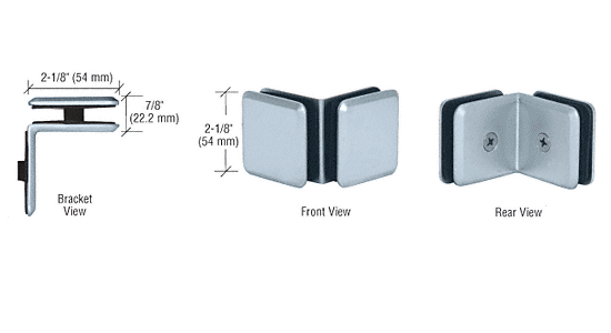 Estate Series 90 Degree Glass-to-Glass Clamps