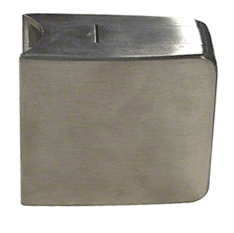 Brushed Stainless Steel Square 42.4 mm Radius Back Glass Clamp 55 x 55 mm for Laminated Glass
