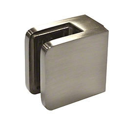 Brushed Nickel Small Square Flat Back Glass Clamp 45 x 45 mm