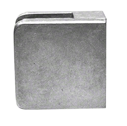 Brushed Stainless Steel Small Square Flat Back Glass Clamp 45 x 45 mm