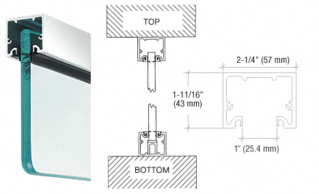 3 Metre U Channel With Top Load Roll-In Glazing Gasket For 16 to 19 mm Glass