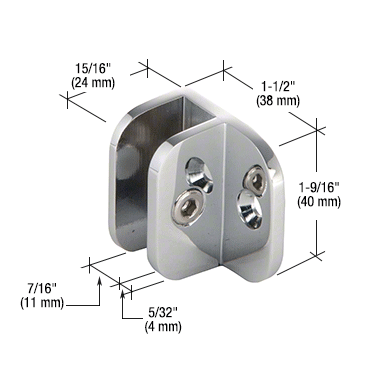 Sharp Clamp Rounded Rounded Clamps with Horizontal Leg (For 8mm and 10mm) — Glass Components UK