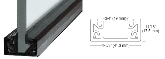 3 metre Shallow U Channel For 10 to 12 mm Glass