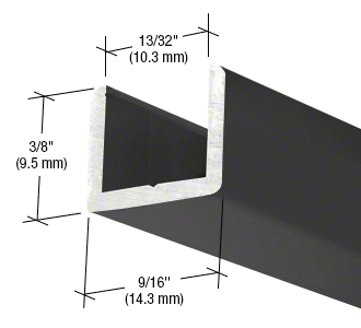 2.41 Metre Regular Aluminium U Channels for 10 mm Glass