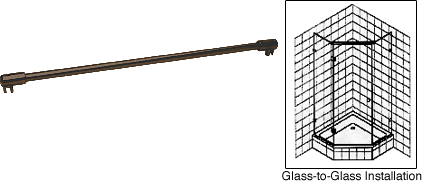 1 Metre Glass-to-Glass Bar for 10 mm to 12 mm Thick Glass