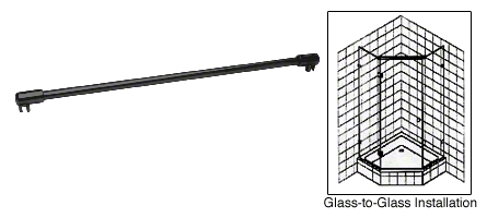 1 Metre Glass-to-Glass Bar for 10 mm to 12 mm Thick Glass