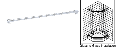 1 Metre Glass-to-Glass Bar for 10 mm to 12 mm Thick Glass