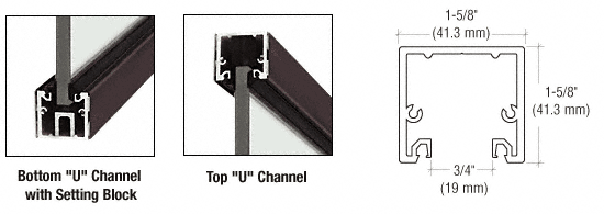 3 Metre U Channel With Roll-In Top Load Gasket For 10 To 12 mm Glass