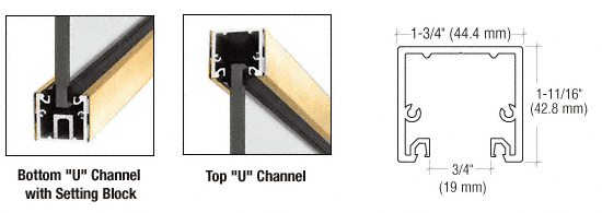 3 Metre U Channel With Roll-In Top Load Gasket For 10 To 12 mm Glass