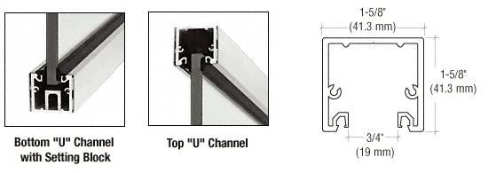 6 .1 Metre U Channel With Roll-In Top Load Gasket For 10 To 12 mm Glass